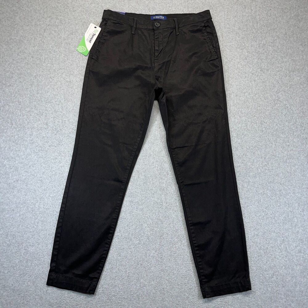 Nautica Ankle Trouser Pants Women’s 4/27 (Measures 30x27) Black TENCEL NWT